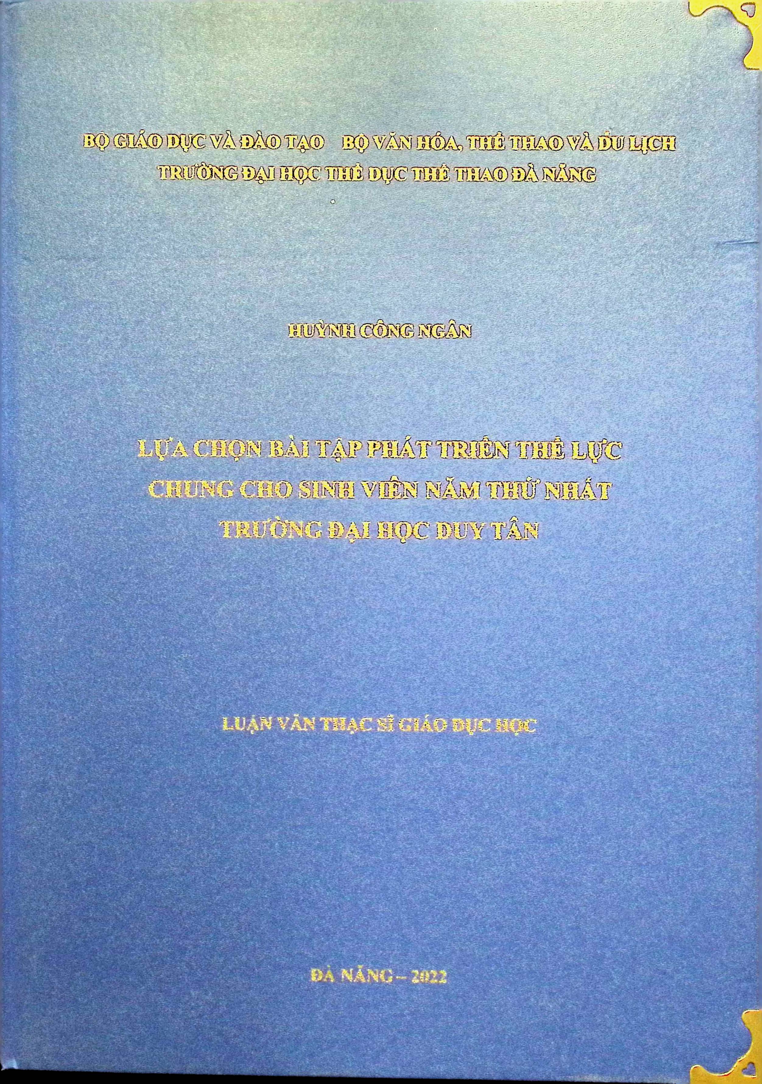 Lựa chọn bài tập phát triển thể lực chung cho sinh viên năm thứ nhất trường Đại học Duy Tân